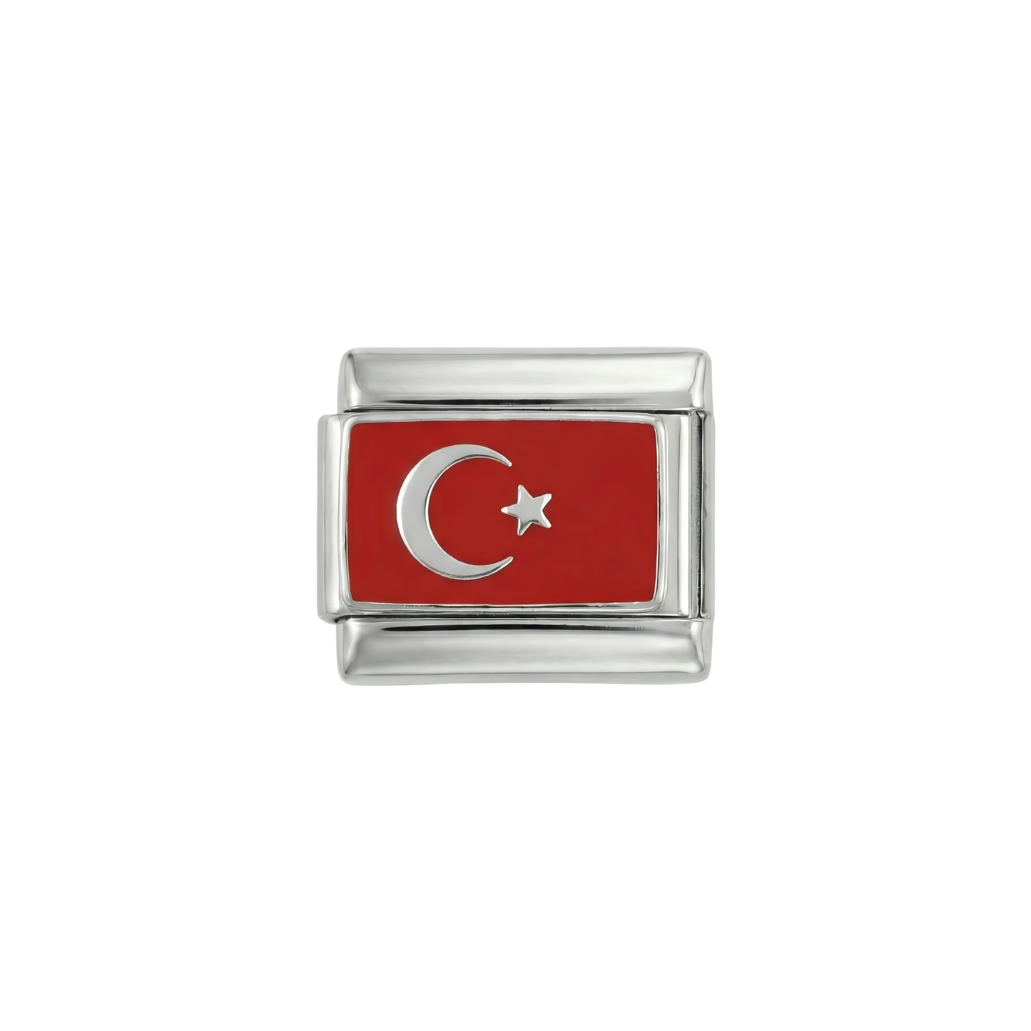 Turkey Flag, on Silver