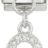 Letter Q with stones, Hanging, on Silver - Letter-Q-with-stones-hanging-on-silver.png