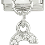 Letter S with sotnes, Hanging, on Silver - Letter-S-with-stones-hanging-on-silver.png