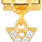 Letter X with stones, Hanging, on Gold