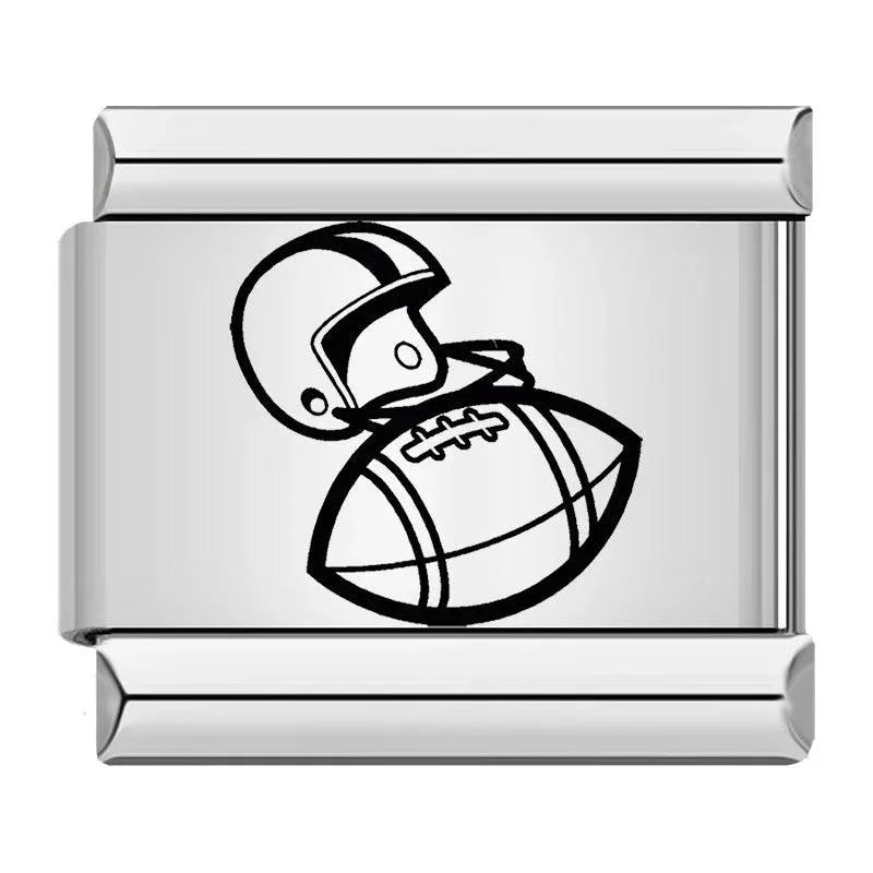 American Footblall, on Silver - Charms Official
