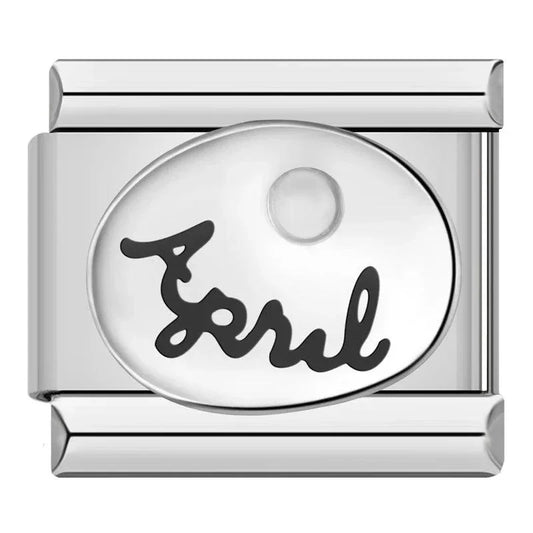 Birthstone April, on Silver - Charms Official