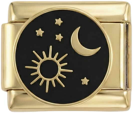 Moon and Sun in Black Circle on Gold - moon-and-sun-in-black-circle-on-gold.png