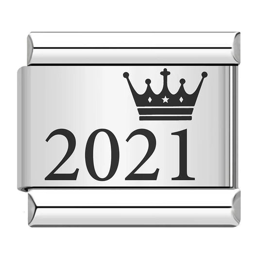 Year 2021, on Silver - Charms Official